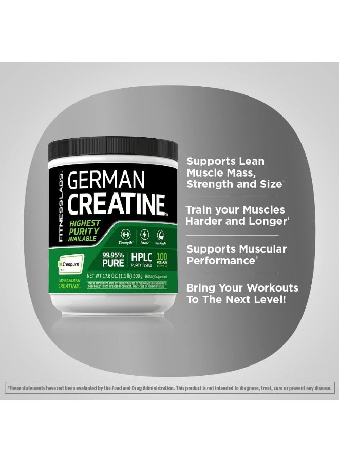 Creapure German Creatine Powder 100 Servings 500 Grams