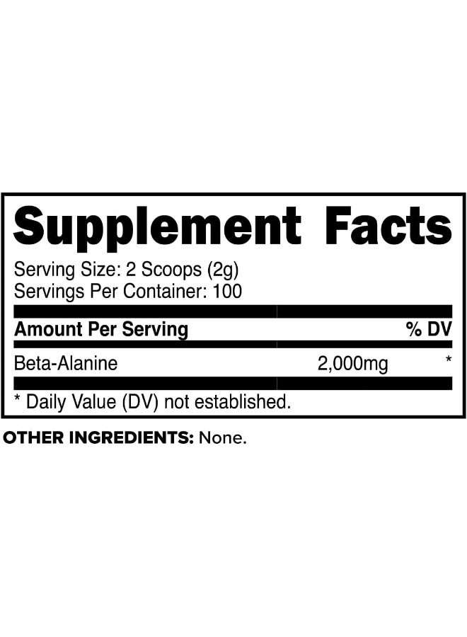 Beta Alanine Powder Unflavored 200 Grams