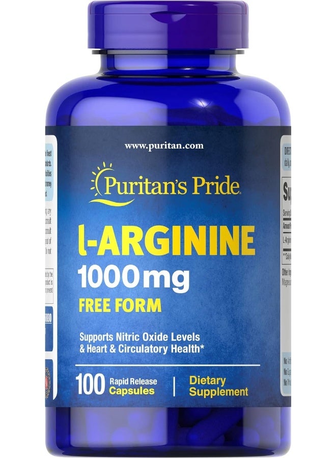 Puritans Pride L-Arginine 1000Mg Capsules 100 Count