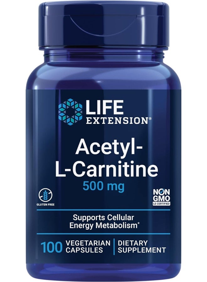 Acetyl-L-Carnitine 500 Mg 100 Capsules