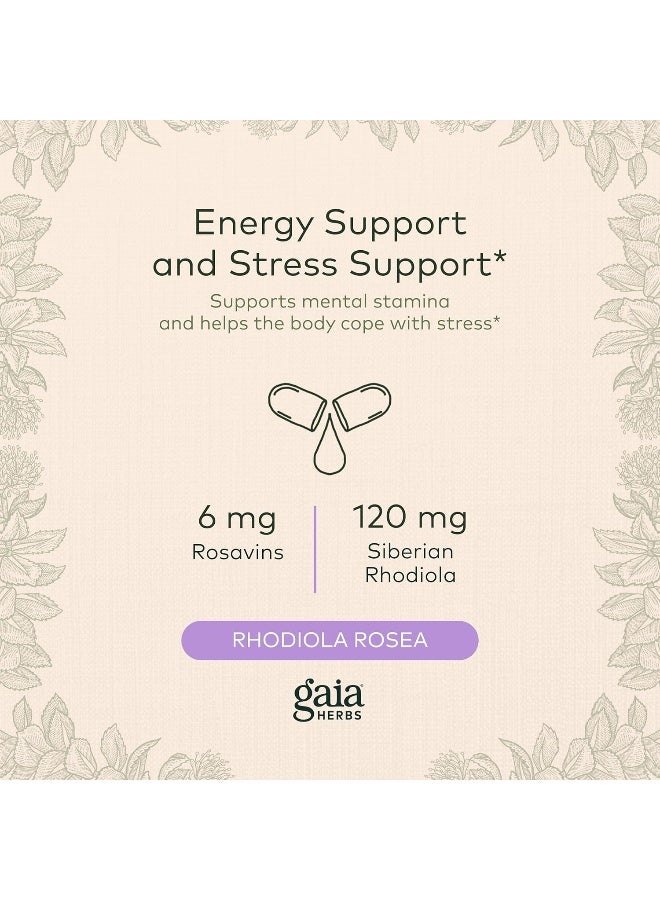 Rhodiola Rosea Stress Support Supplement Traditionally For Supporting Healthy Stamina And Endurance With Siberian Rhodiola Root Extract 60 Vegan Liquid Phyto-Capsules (30-Day Supply)