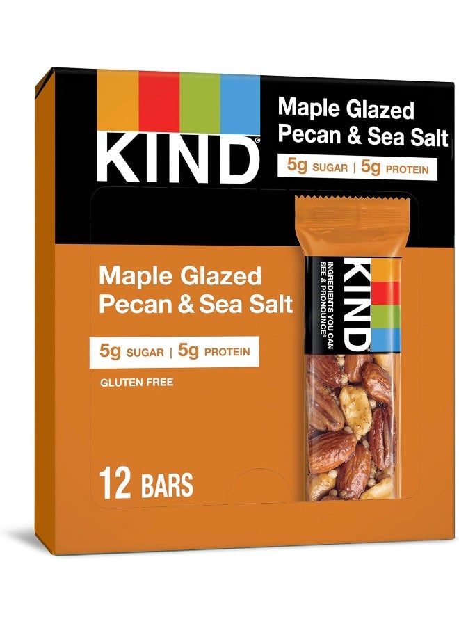 Bars Maple Glazed Pecan & Sea Salt Gluten Free Low Sugar 1.4 Ounce Bars 12 Count (Packaging May Vary)