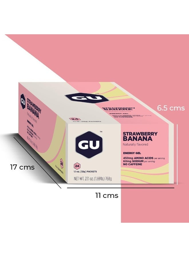 Gu Energy Original Sports Nutrition Energy Gel (Strawberry Banana 24-Count)