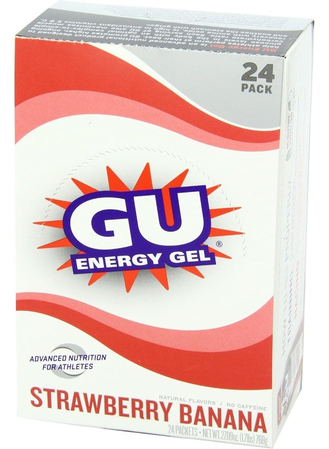 Gu Energy Original Sports Nutrition Energy Gel (Strawberry Banana 24-Count)