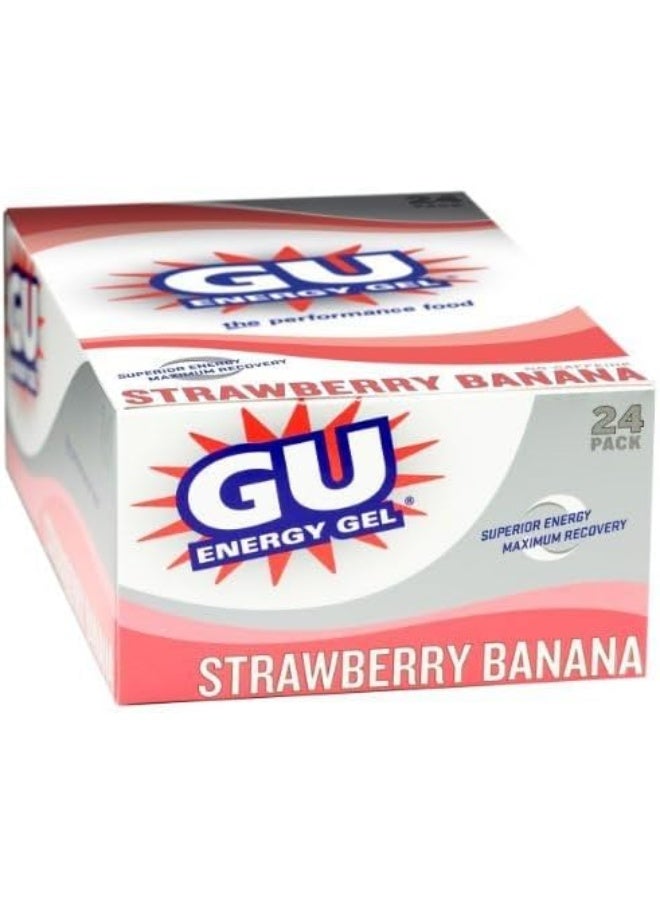 Gu Energy Original Sports Nutrition Energy Gel (Strawberry Banana 24-Count)