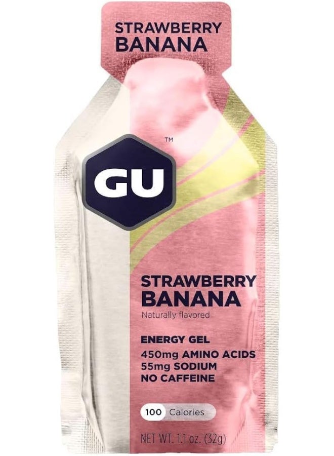 Gu Energy Original Sports Nutrition Energy Gel (Strawberry Banana 24-Count)