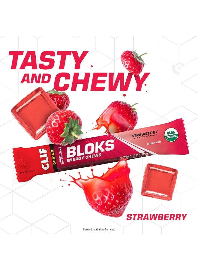 Clif Bloks Energy Chews Strawberry Flavor (2.1 Ounce Packet 18 Count)