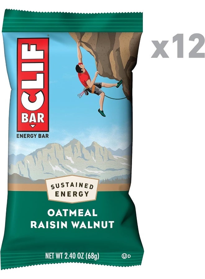 Clif Bars Energy Bars Oatmeal Raisin Walnut Made With Organic Oats Plant Based Food Vegetarian Kosher