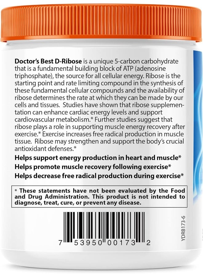 Non-Gmo Vegan Gluten-Free Energy Enhancement D-Ribose With Bioenergy Ribose 250G