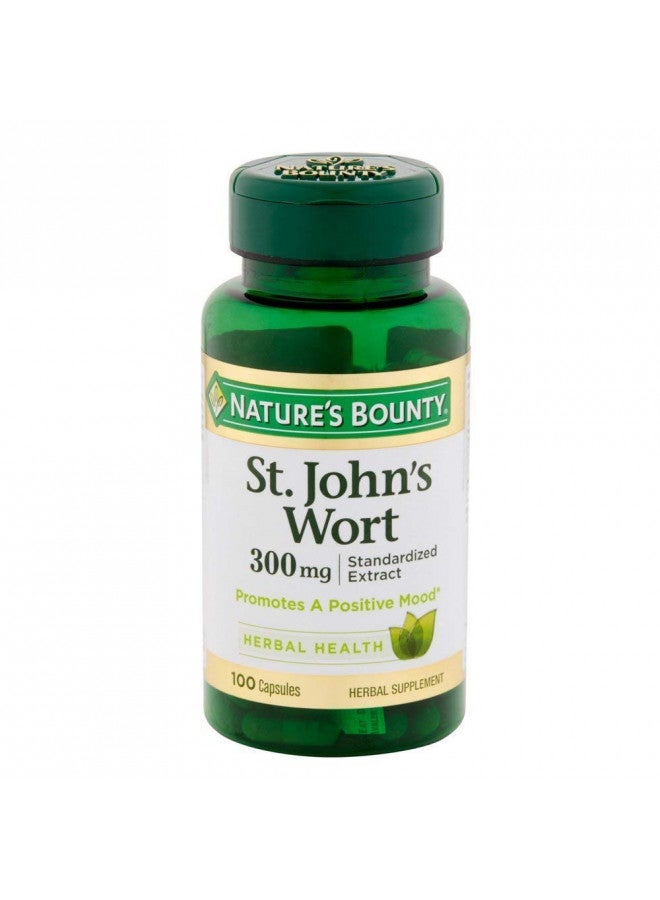 Nature's Bounty St. John's Wort Pills and Herbal Health Supplement, Promotes a Positive Mood, 300 mg Capsules, 100 Count, Pack of 2