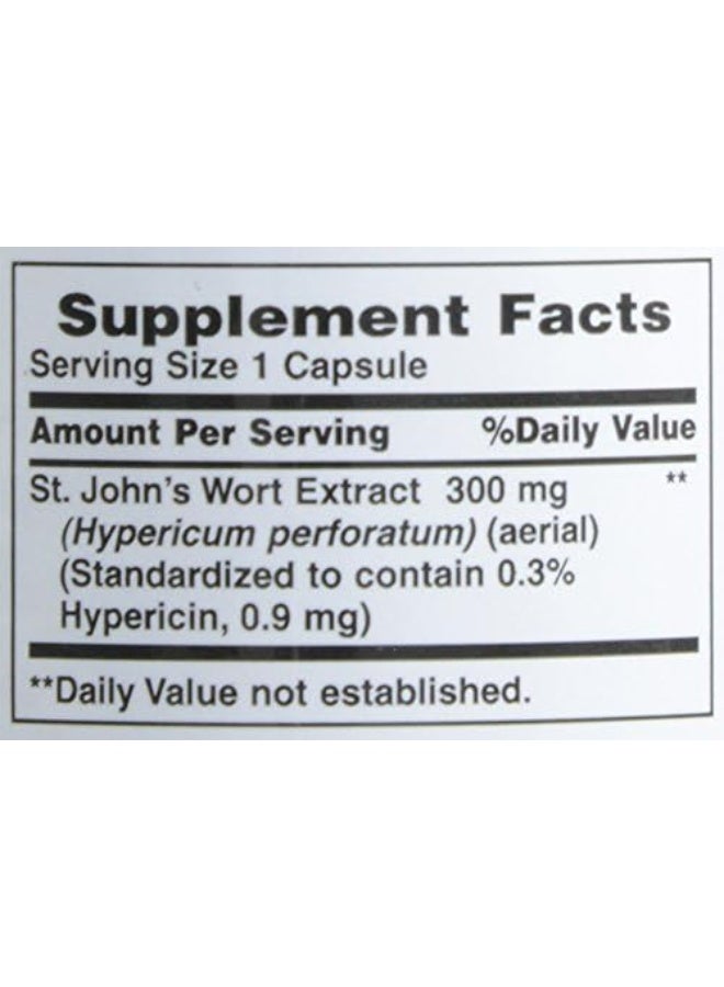 Nature's Bounty St. John's Wort Pills and Herbal Health Supplement, 300mg, 100 Capsules, Gelatin, Dicalcium Phosphate, Silica, Vegetable Magnesium Stearate