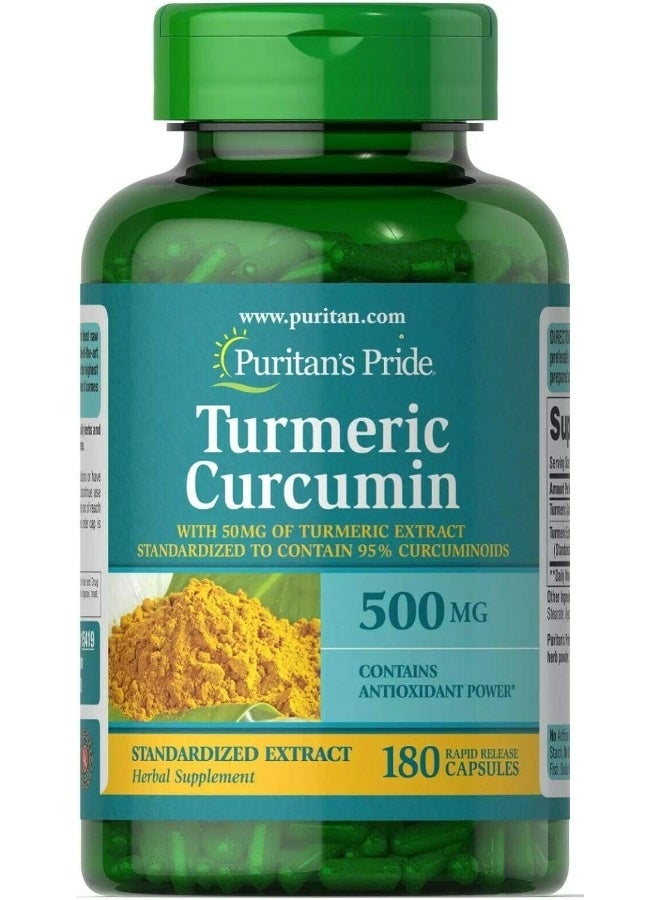 Turmeric Curcumin 500 Mg-180 Capsules