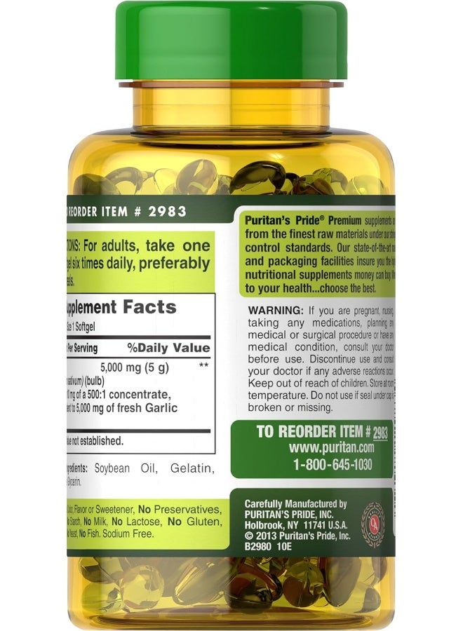 Garlic Oil 5000 Mg 250 Count