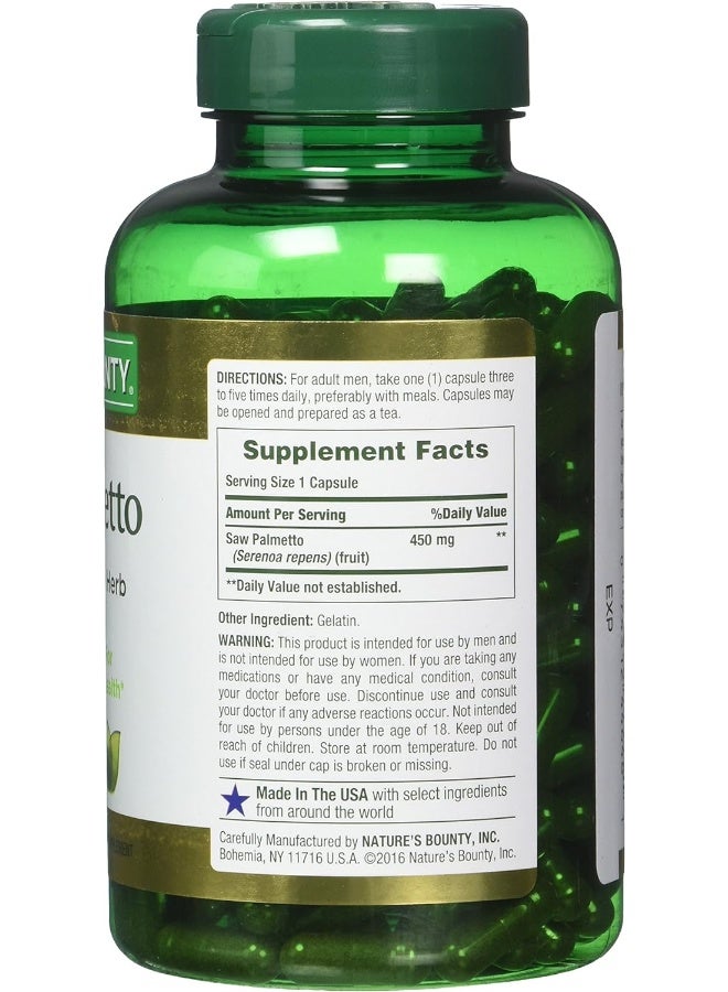 Saw Palmetto Capsules (450 Mg 250 Ea)