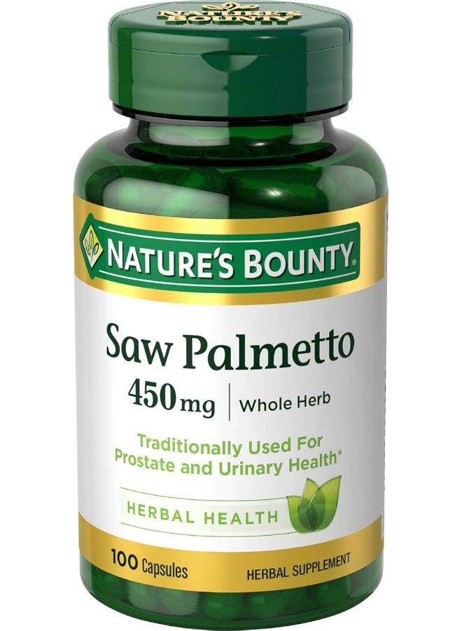 Nature's Bounty Saw Palmetto 450 mg 100 Capsules
