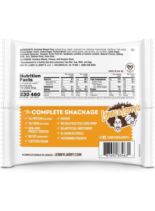 The Complete Cookie Peanut Butter Soft Baked 16G Plant Protein Vegan 4-Ounce Cookies (Pack Of 12)