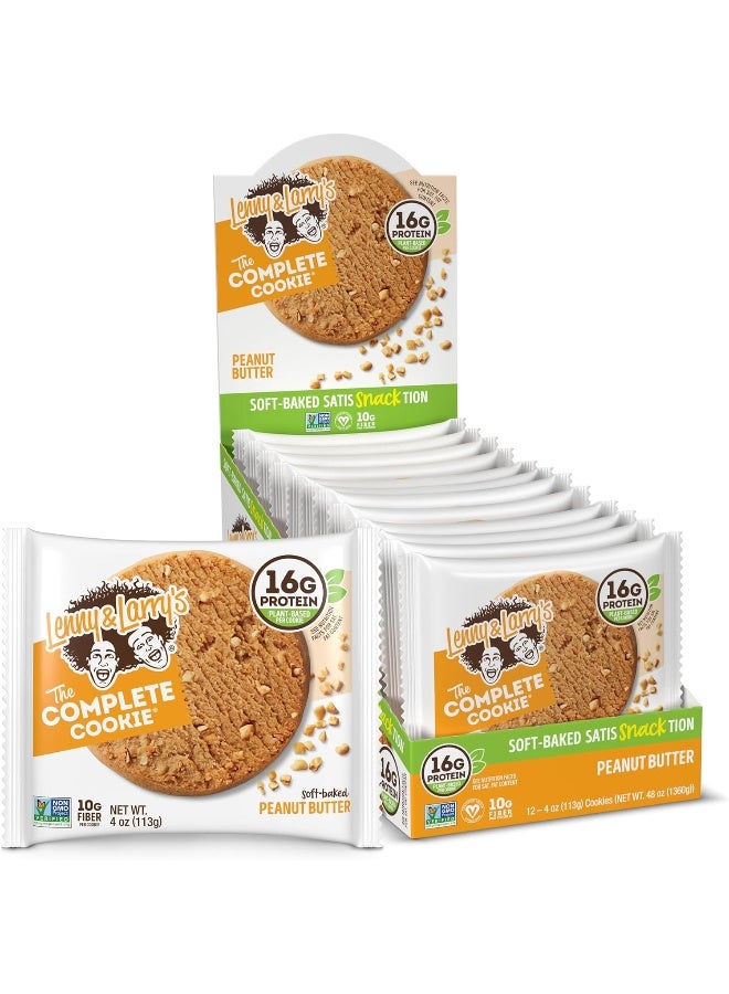 The Complete Cookie Peanut Butter Soft Baked 16G Plant Protein Vegan 4-Ounce Cookies (Pack Of 12)