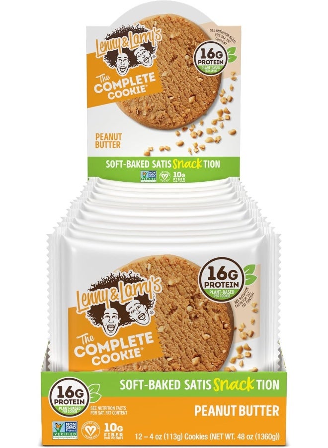 The Complete Cookie Peanut Butter Soft Baked 16G Plant Protein Vegan 4-Ounce Cookies (Pack Of 12)