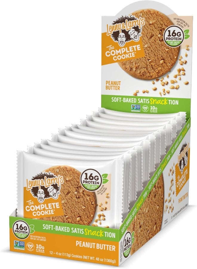 The Complete Cookie Peanut Butter Soft Baked 16G Plant Protein Vegan 4-Ounce Cookies (Pack Of 12)