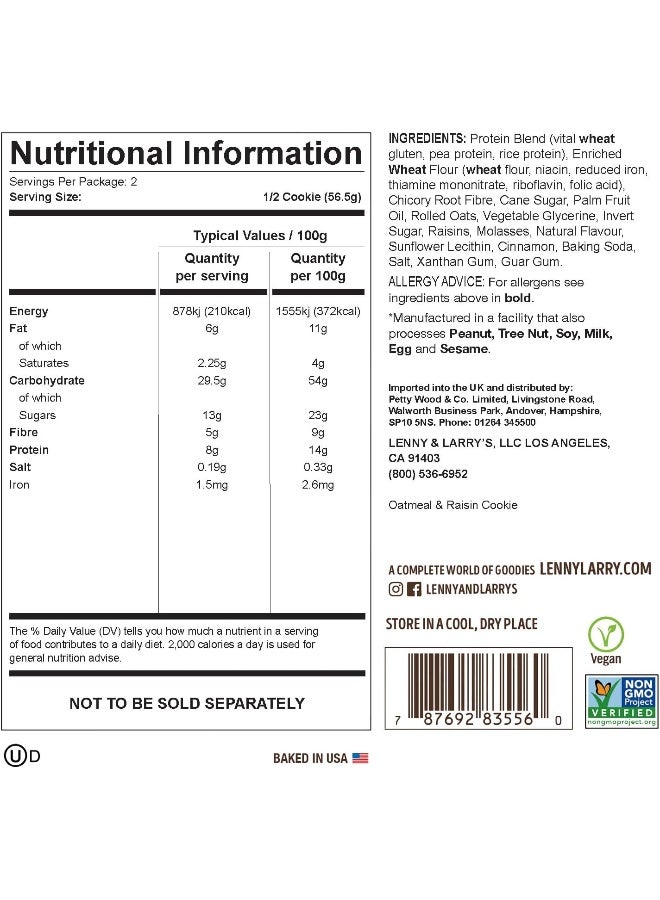 The Complete Cookie Oatmeal Raisin Soft Baked (16G/4Oz Pack Of 12)