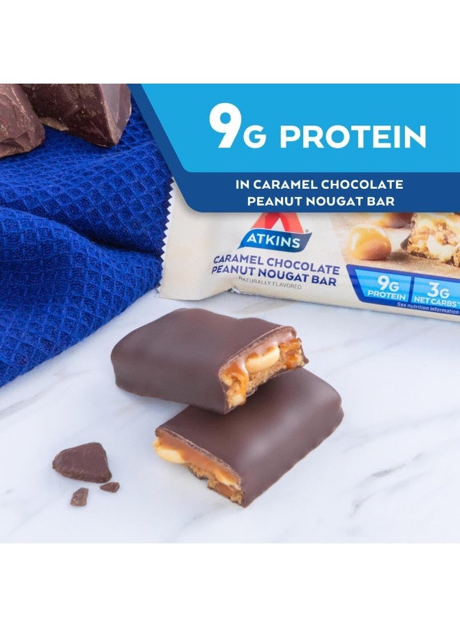 Snack Bar Caramel Chocolate Peanut Nougat Keto Friendly 5 Count