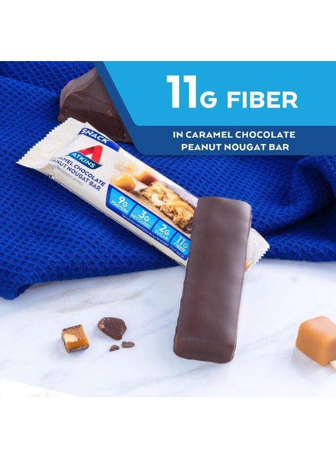 Snack Bar Caramel Chocolate Peanut Nougat Keto Friendly 5 Count