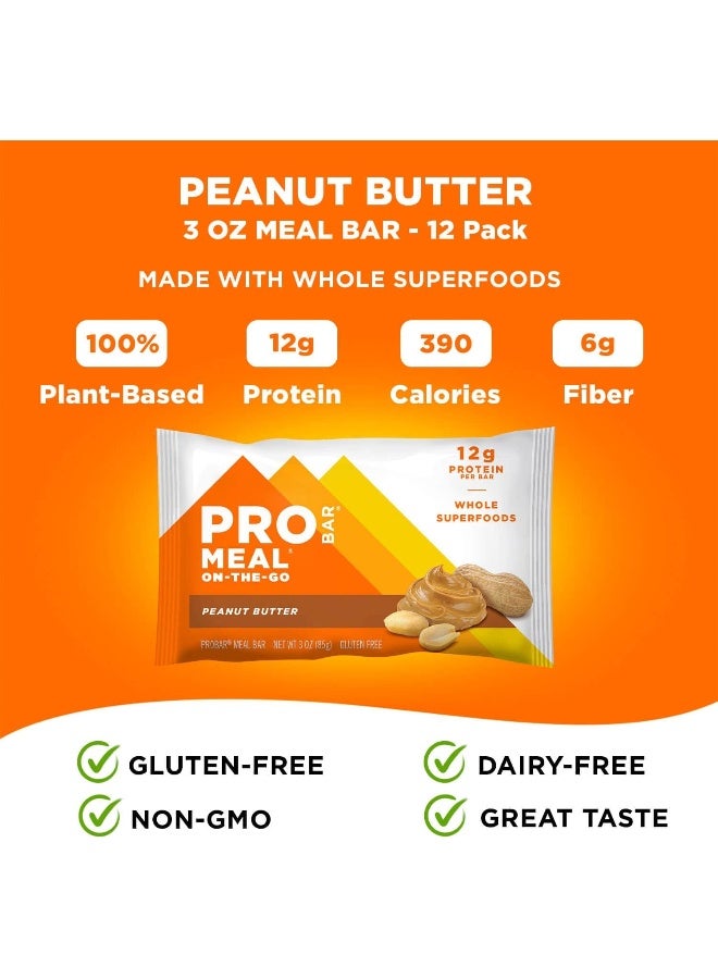 Meal Bar Non-Gmo Gluten Free Certified Organic Healthy Plant Based Whole Food Ingredients Natural Energy Packaging May Vary 12 Count Peanut Butter