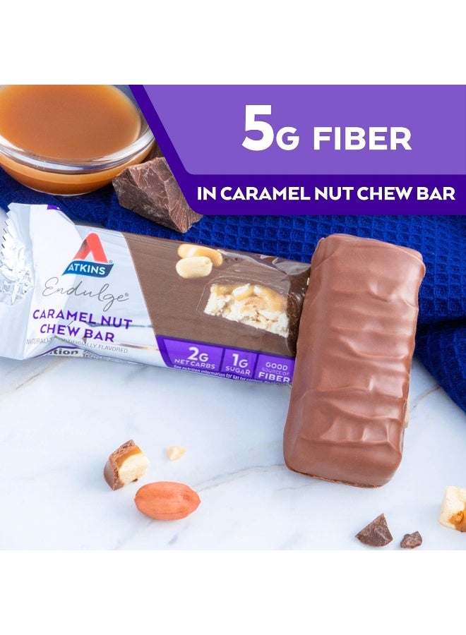 Atkins Endulge Caramel Nut Chew Bars Low Carb & Keto Friendly 5 Bars