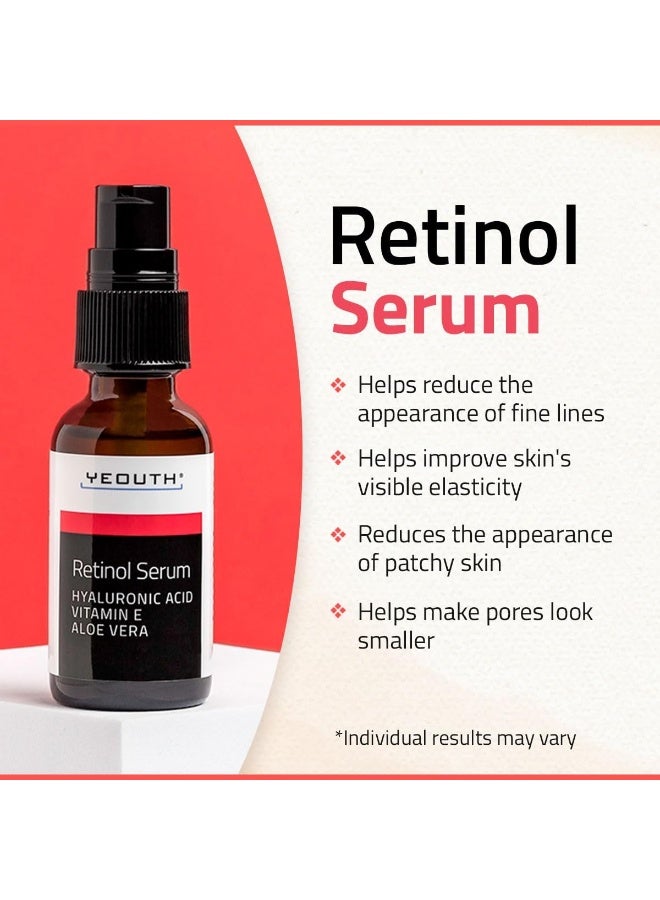 2.5% Retinol Serum With Hyaluronic Acid, Vitamin E, Aloe Vera, 1Oz