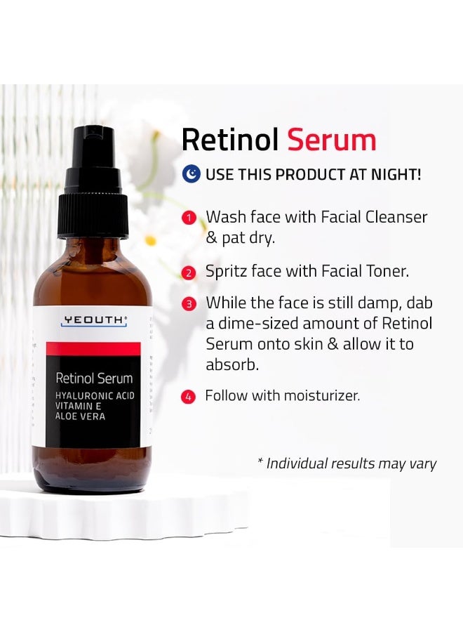 2.5% Retinol Serum With Hyaluronic Acid, Vitamin E, Aloe Vera, 1Oz