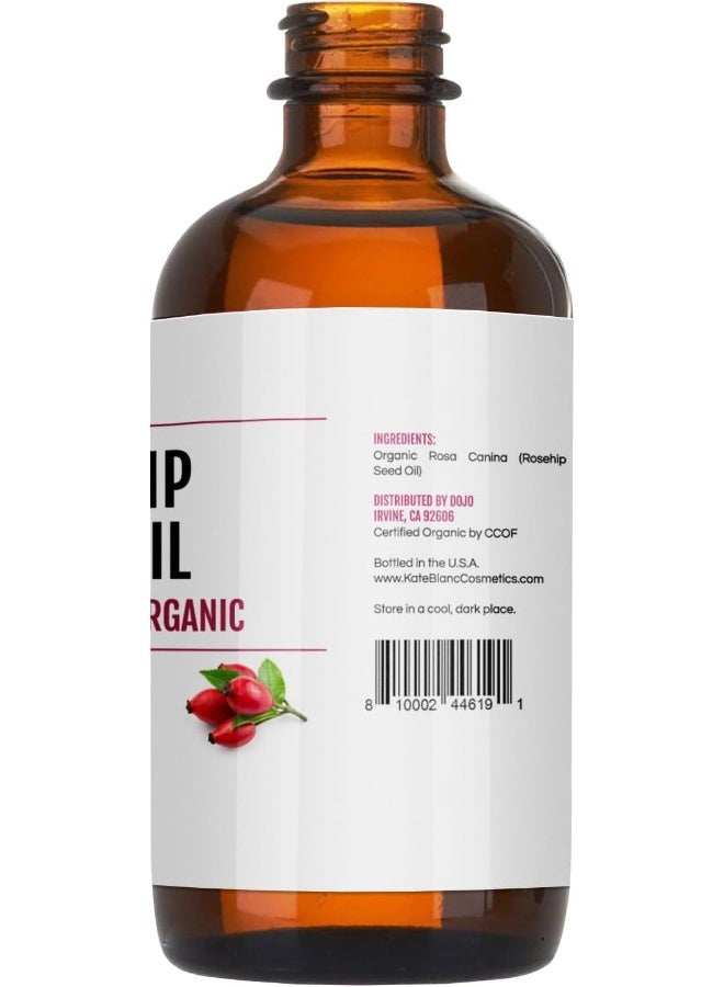 Rosehip Oil (1Oz) By Kate Blanc. Usda Certified Organic, 100% Pure, Cold Pressed, Unrefined. Reduce Acne Scars. Essential Oil For Face, Nails, Hair, And Skin. Therapeutic Aaa+ Grade