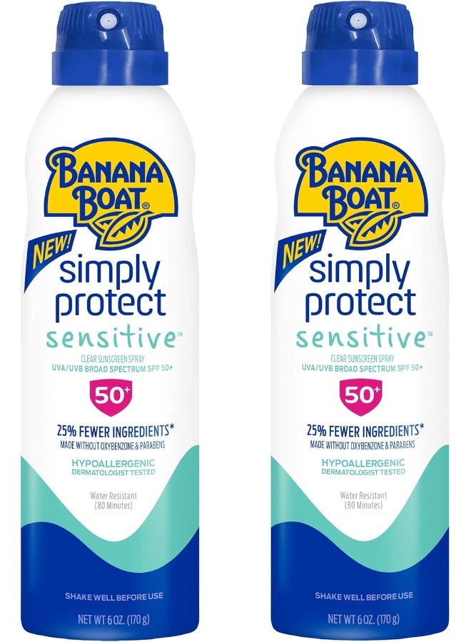 Simply Protect Sensitive Clear Sunscreen Spray Spf 50+ - Twin Pack