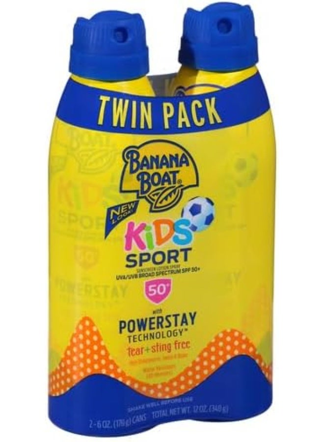 Kids Sport Broad Spectrum Ultra Mist Sunscreen Spray Twin Pack With Spf 50, 12 Ounce