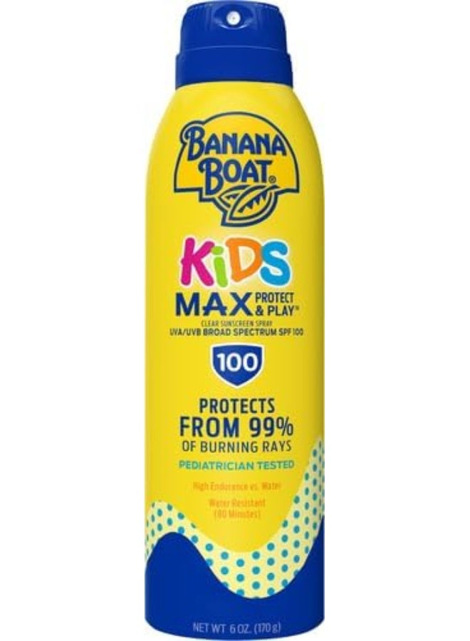 Max Protect And Play Clear Spray Sunscreen Spf 100-0.5 Pounds Spray