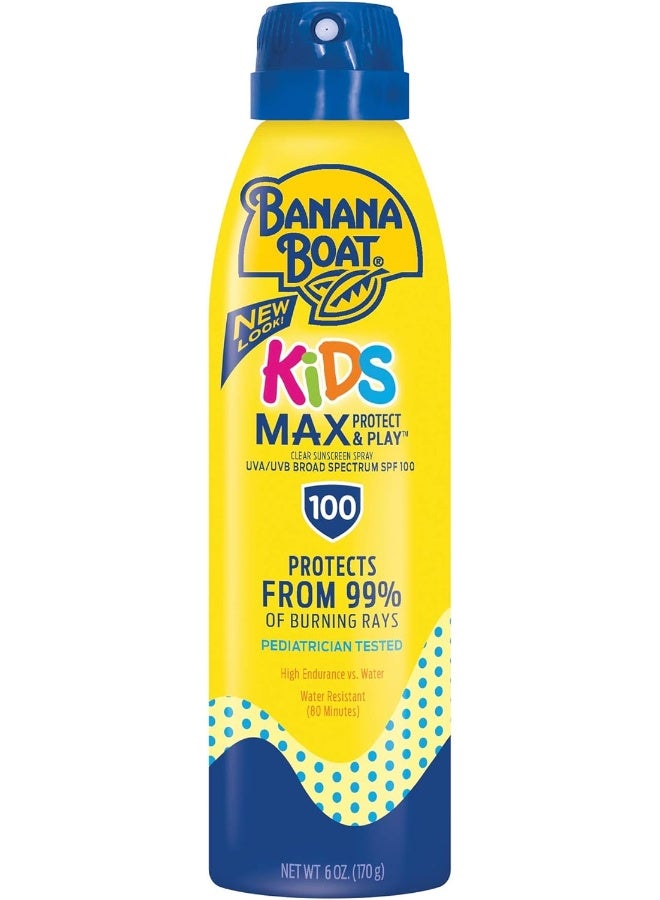 Max Protect And Play Clear Spray Sunscreen Spf 100-0.5 Pounds Spray