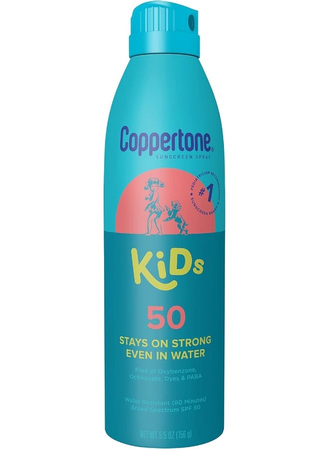 Kids Sunscreen Continuous Spray Spf 50 (5.5-Ounce, Pack Of 3)