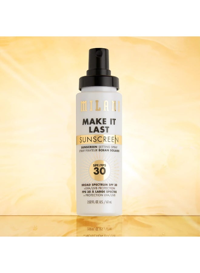 Make It Last Sunscreen Setting Spray Spf30 - Facial Mist Setting Spray With Spf, Long Lasting Makeup Spray