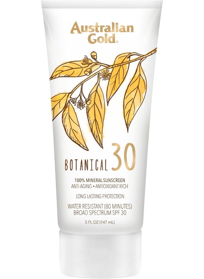 Botanical Sunscreen, Broad Spectrum, Water Resistant, Spf 30, 5 Ounce