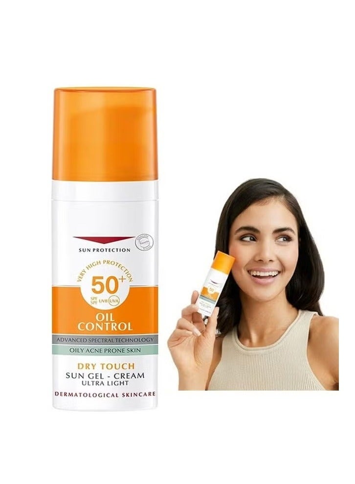 Sun Gel Cream Oil Control SPF50+, Have an Ultra Lightn and Non Greasy Texture, Superior Sunscreen For All Skin Types