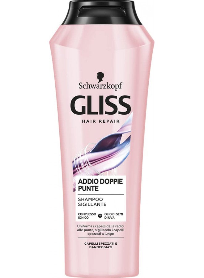 Gliss Shampoo Addio Doppie Punte Per Capelli Spezzati E Danneggiati, Broken And Damaged Hair, 250 Ml 1 Unit - Made In Italy [Italian Import]