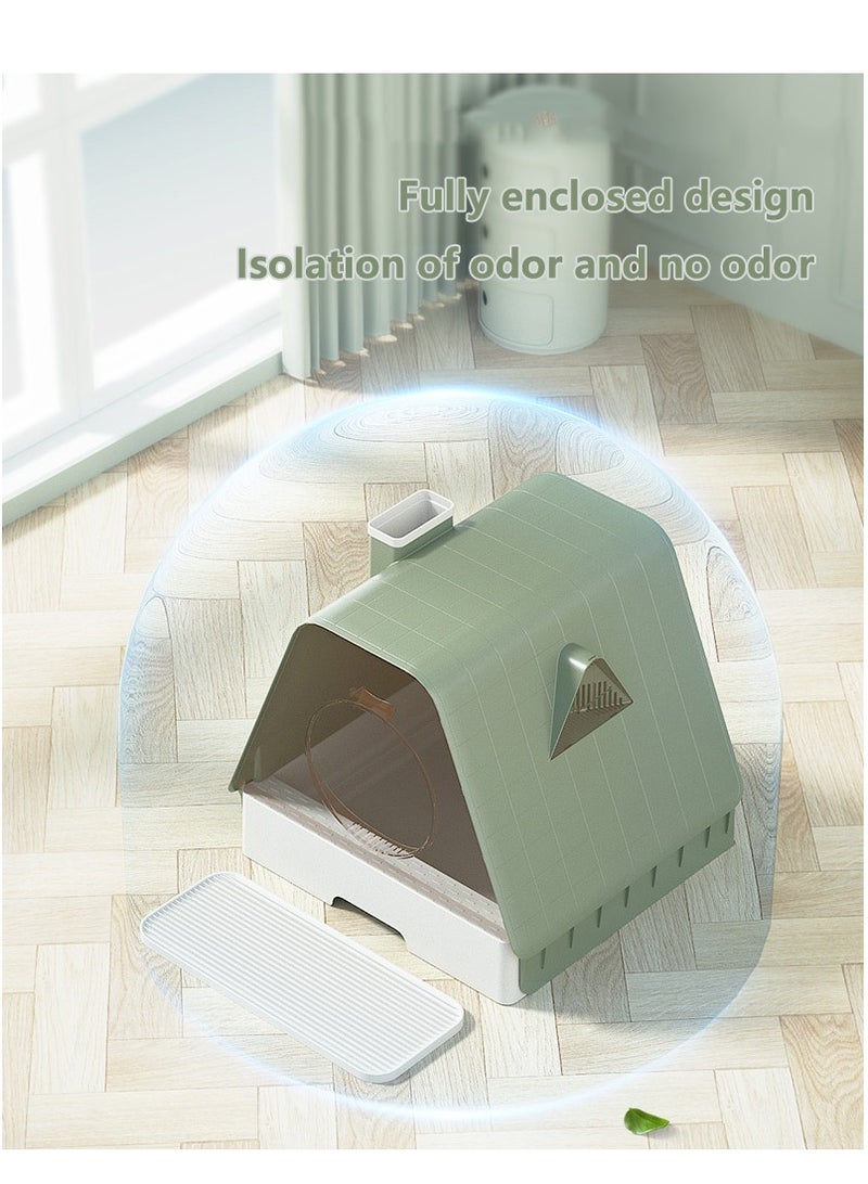Cat Litter Box - Stylish & Functional for Indoor Cats - Large Space, Leak-Proof, and Odor-Free - Includes Litter Scoop