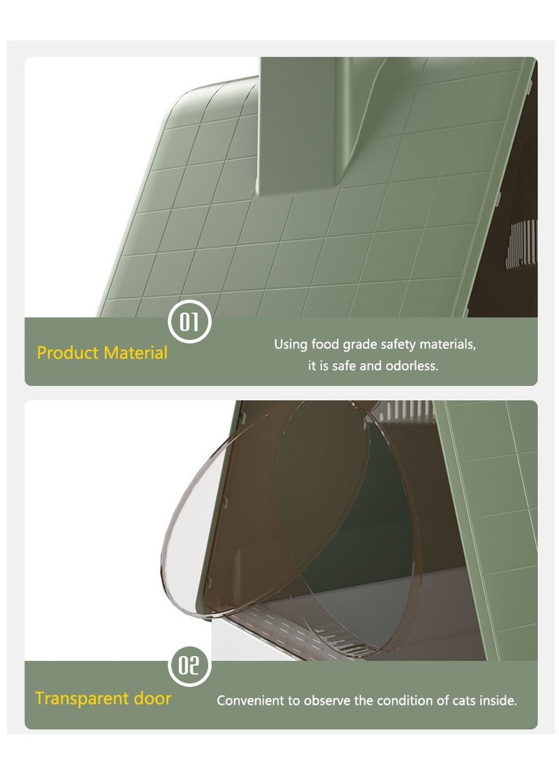 Cat Litter Box - Stylish & Functional for Indoor Cats - Large Space, Leak-Proof, and Odor-Free - Includes Litter Scoop