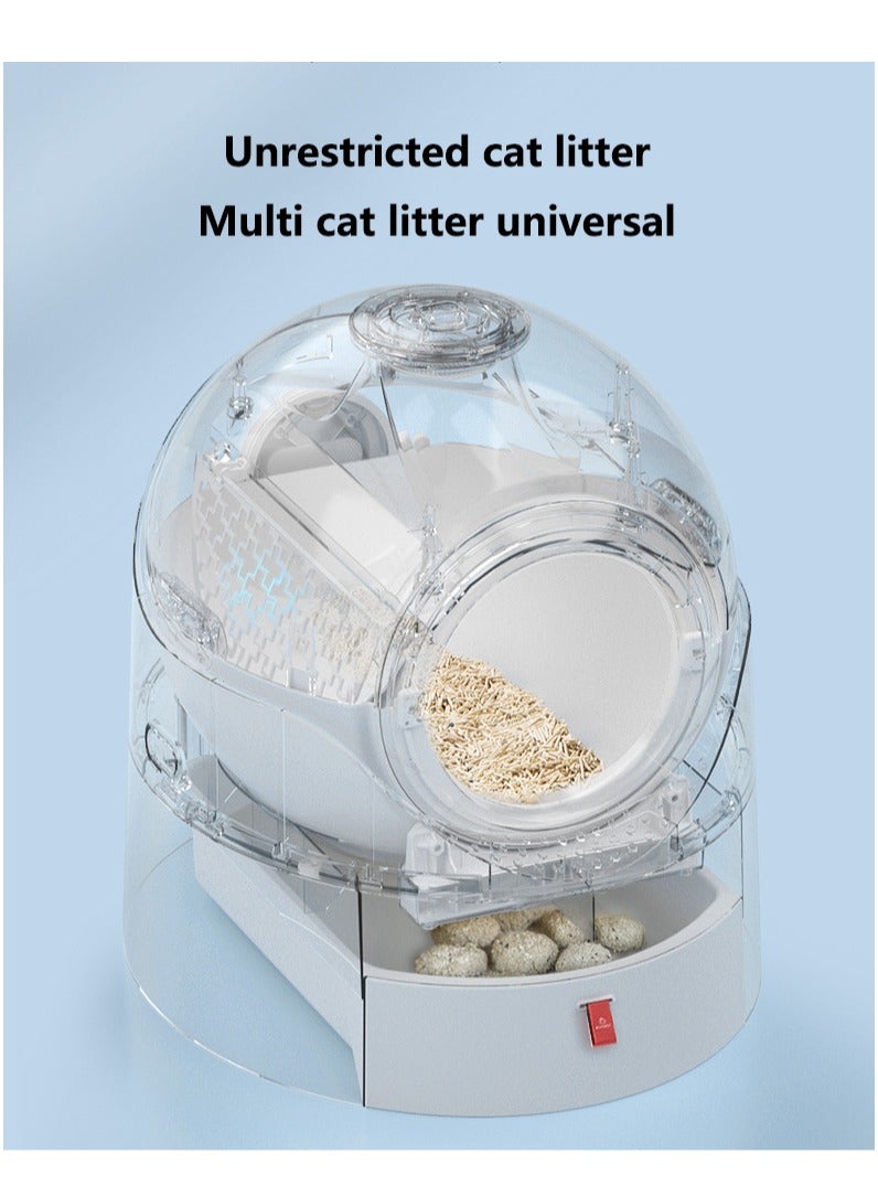 Cat Litter Box - Anti-Pinch/Odor-Removal Design  Semi-automatically Cat Litter Box, Extra Large for Multiple Cats, All Litter Can Use, Easy Clean, with Garbage Bags/Mats