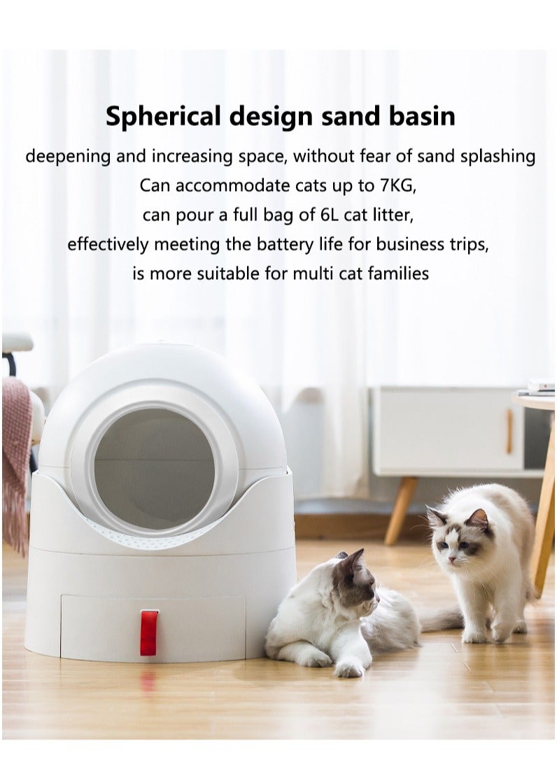 Cat Litter Box - Anti-Pinch/Odor-Removal Design  Semi-automatically Cat Litter Box, Extra Large for Multiple Cats, All Litter Can Use, Easy Clean, with Garbage Bags/Mats