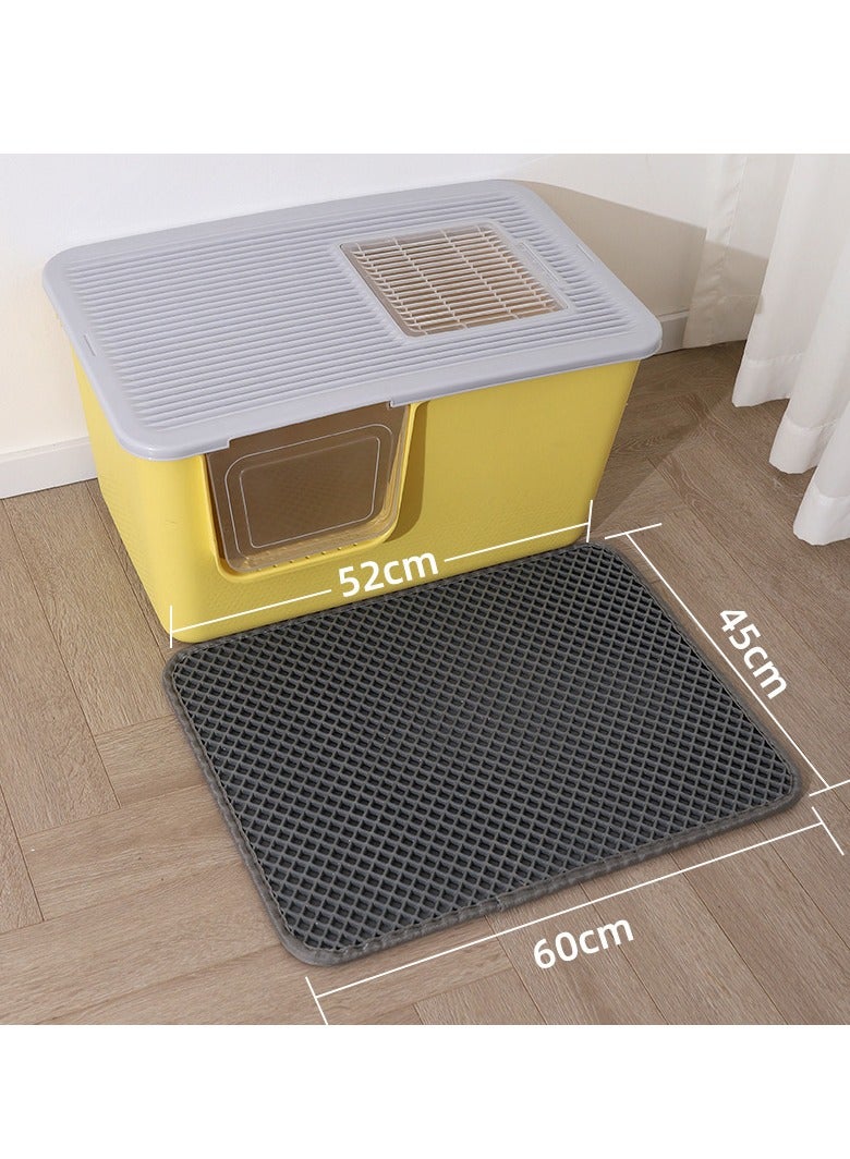 Cat Litter Pad, Double Filter, Prevent Cat Litter from Being Taken Out, Waterproof and Urine Proof Cat Mat for Litter Catcher,Splash-Proof, Washable,Cat Litter Control Toilet Pad, Pet Eating Pad