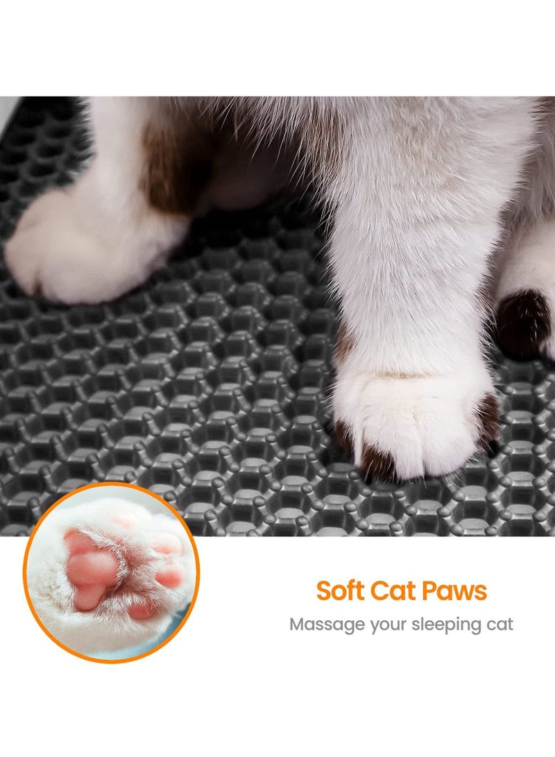 Cat Litter Pad, Double Filter, Prevent Cat Litter from Being Taken Out, Waterproof and Urine Proof Cat Mat for Litter Catcher,Splash-Proof, Washable,Cat Litter Control Toilet Pad, Pet Eating Pad