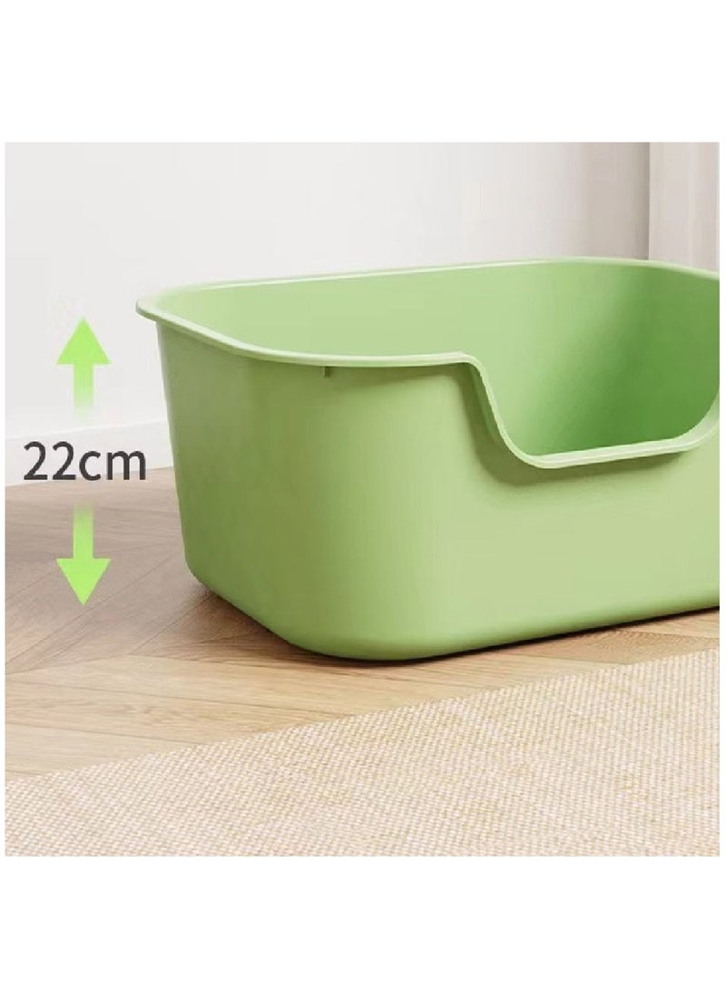 Cat Litter Box with High Sides,Extra Large Litter Box (Green)