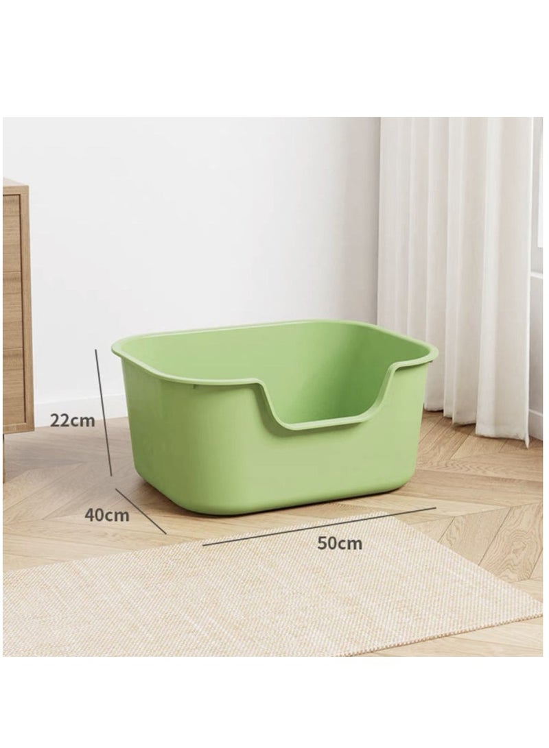 Cat Litter Box with High Sides,Extra Large Litter Box (Green)