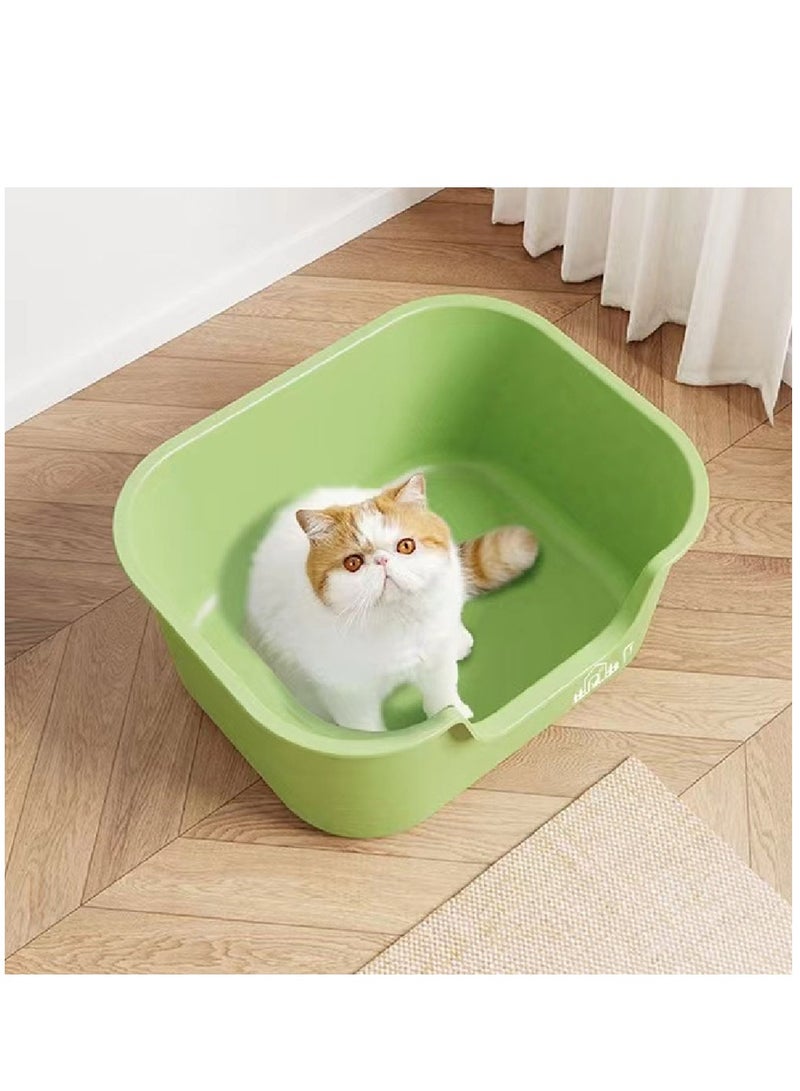 Cat Litter Box with High Sides,Extra Large Litter Box (Green)