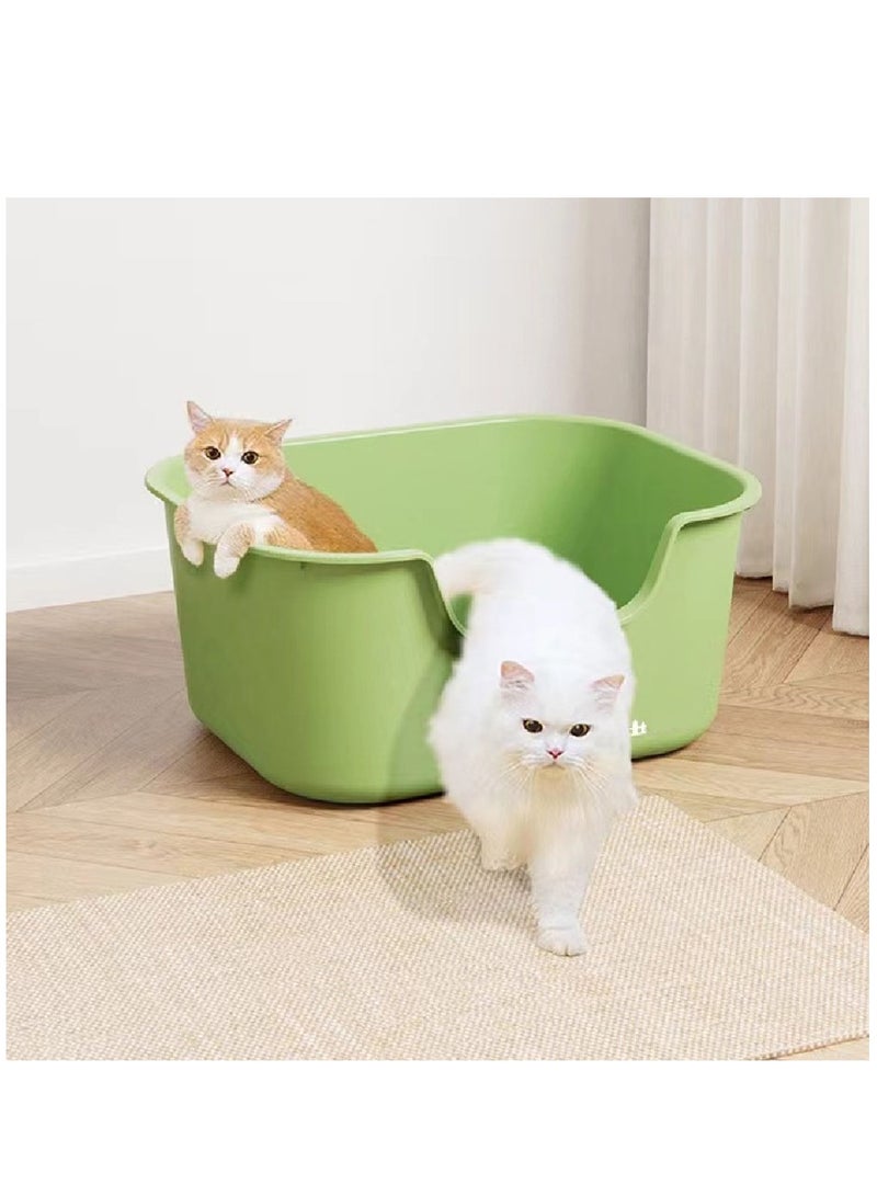 Cat Litter Box with High Sides,Extra Large Litter Box (Green)